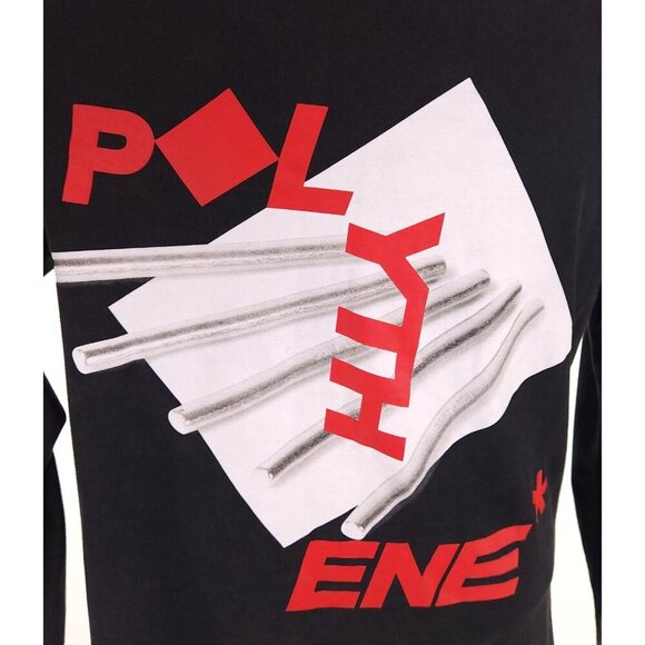 Polythene Optics Silver Stems Long Sleeve T-Shirt Size M Mens Black - Picture 8 of 11